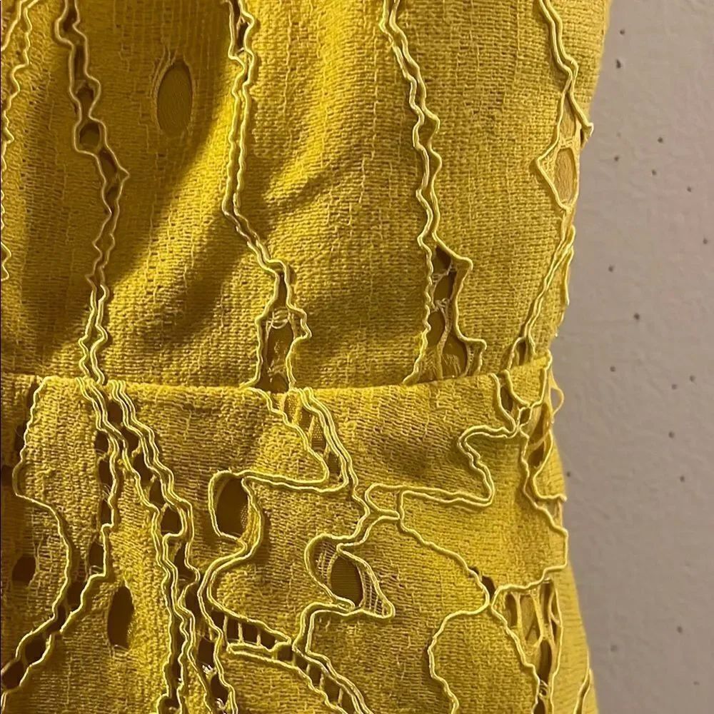 Elegant Maternity Yellow Lace Dress - Picture 4 of 10